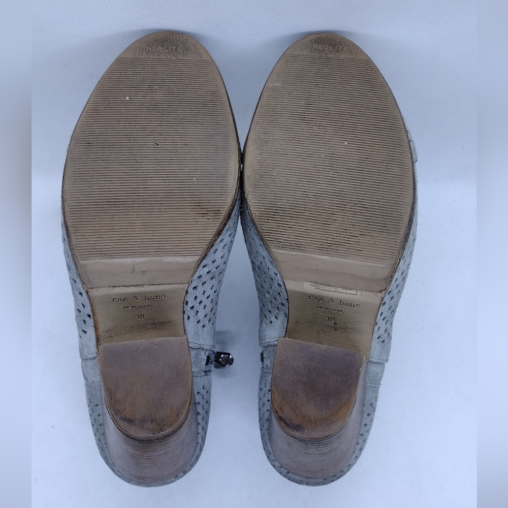 Rag & Bone Margot Boots Women's 7.5 Gray Suede Boho Retro Y2K 90s Office - Picture 8 of 13